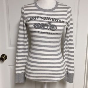 Harley-Davidson long sleeve striped top. Size:M